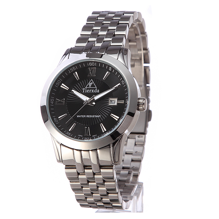 HY电玩城正版下载（Tierxda）手表 休闲时尚情侣手表一对 日历钢带情侣表8002GL